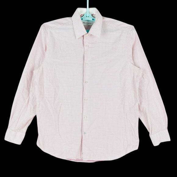 Robert Graham Men's Pink & White Long-Sleeve Button-Up Shirt Size 17 Collar - Picture 1 of 11